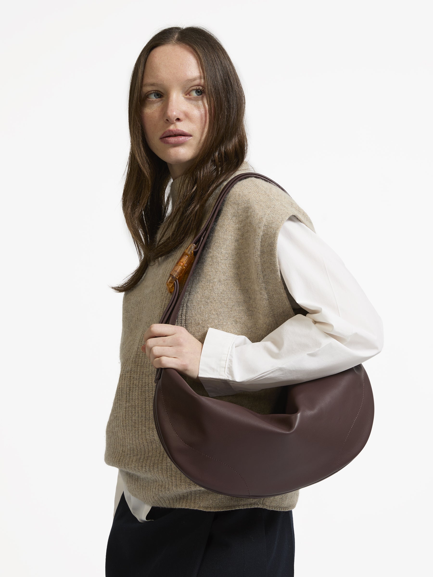 SAC DEMI-LUNE ELLE CUIR