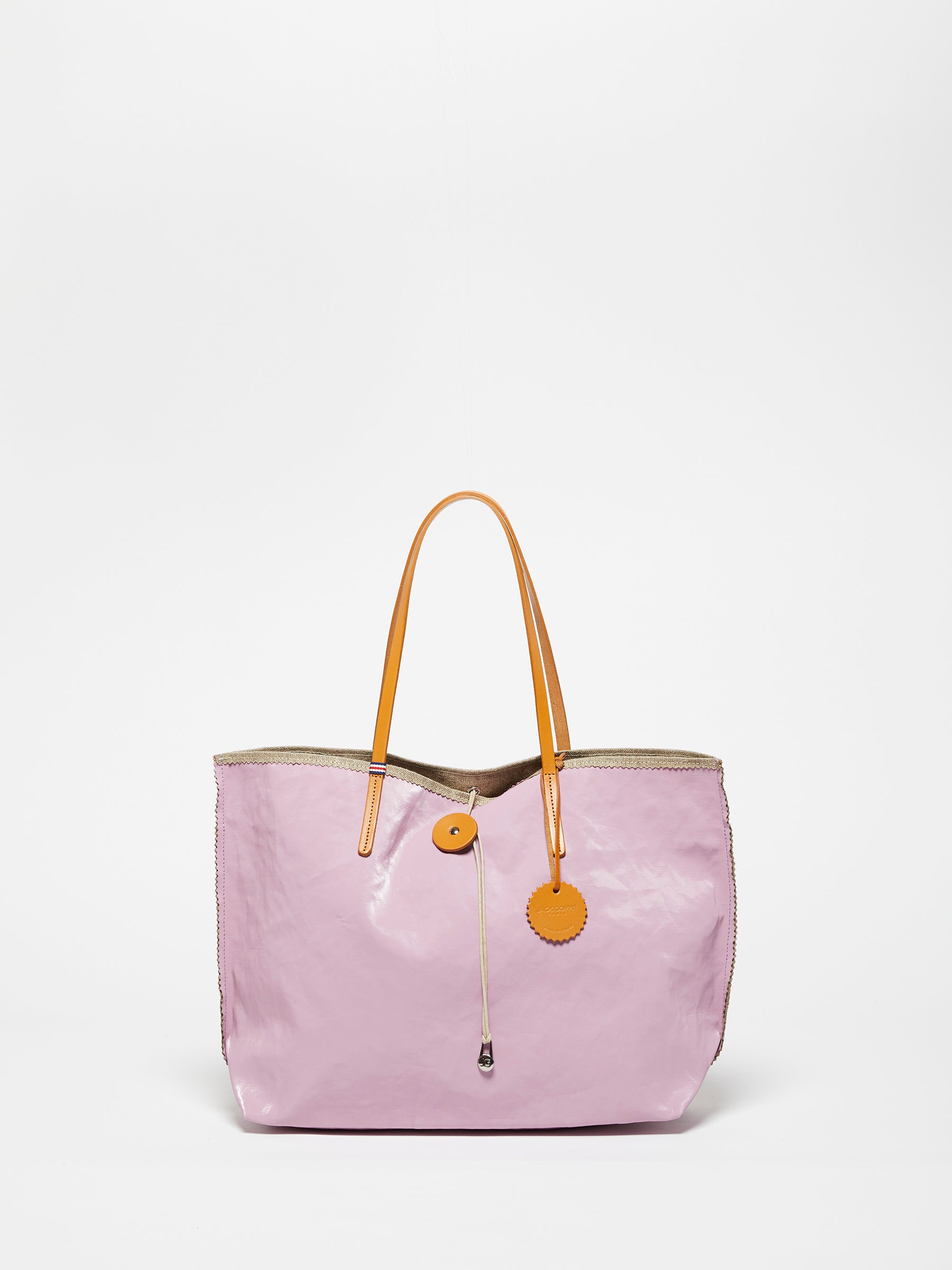 Cabas Femme Lin enduit made in France Lilas Jack Gomme
