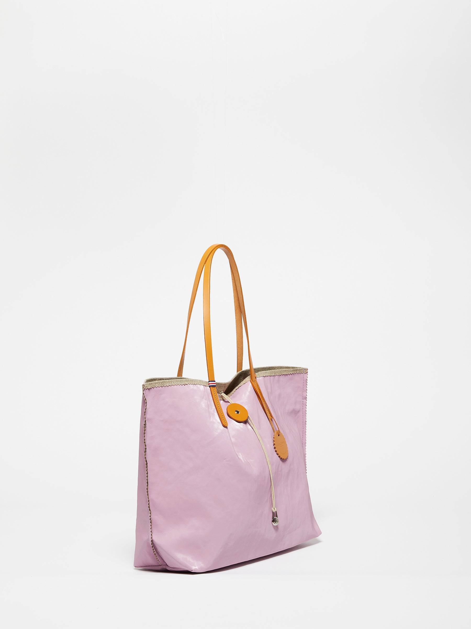 Cabas Femme Lin enduit made in France Lilas Jack Gomme