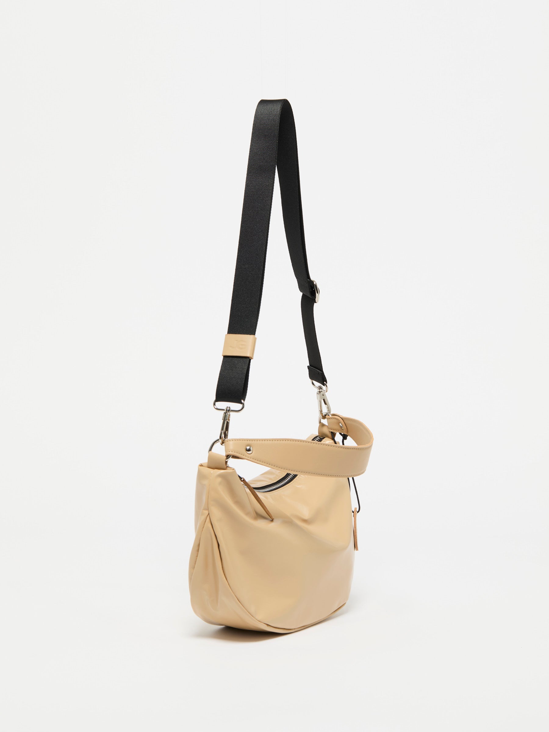 PETIT CHARLIE LIGHT LEATHER HALF-MOON BAG