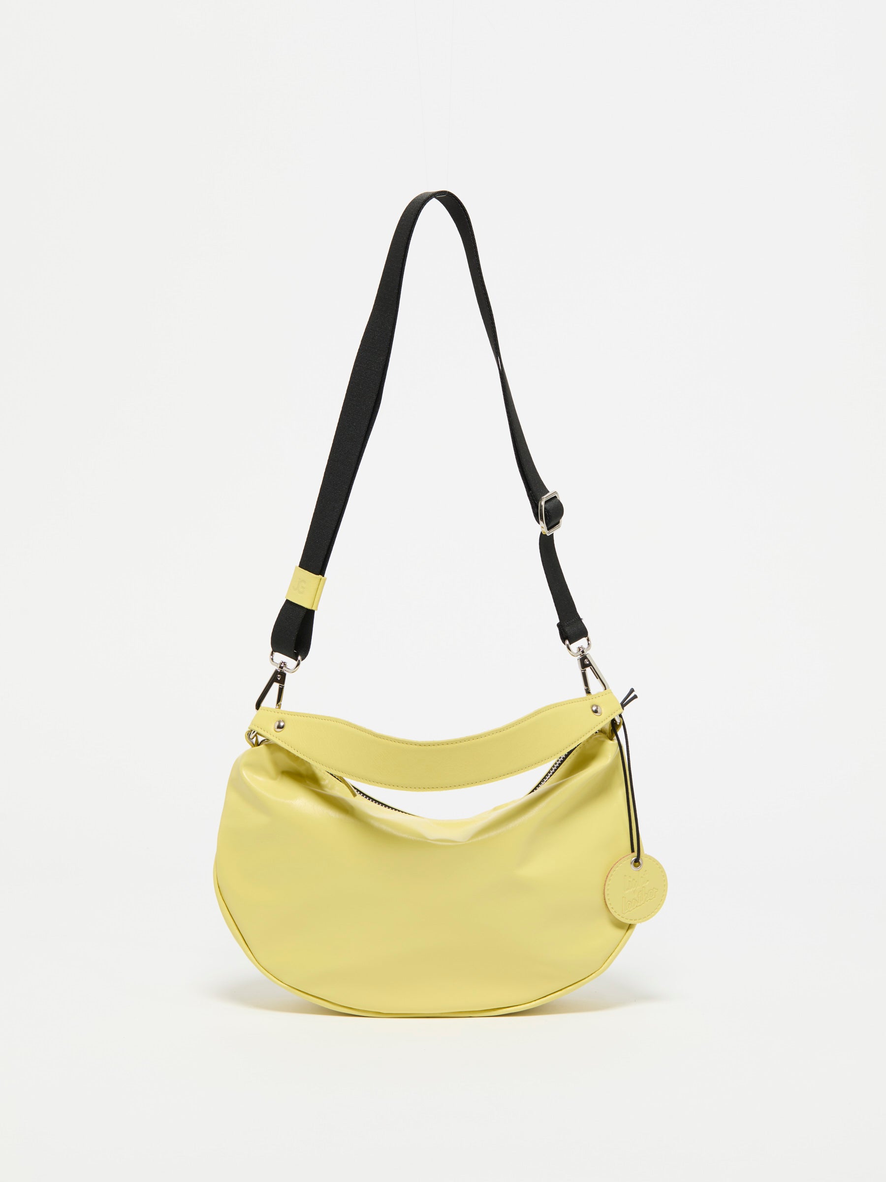PETIT CHARLIE LIGHT LEATHER HALF-MOON BAG