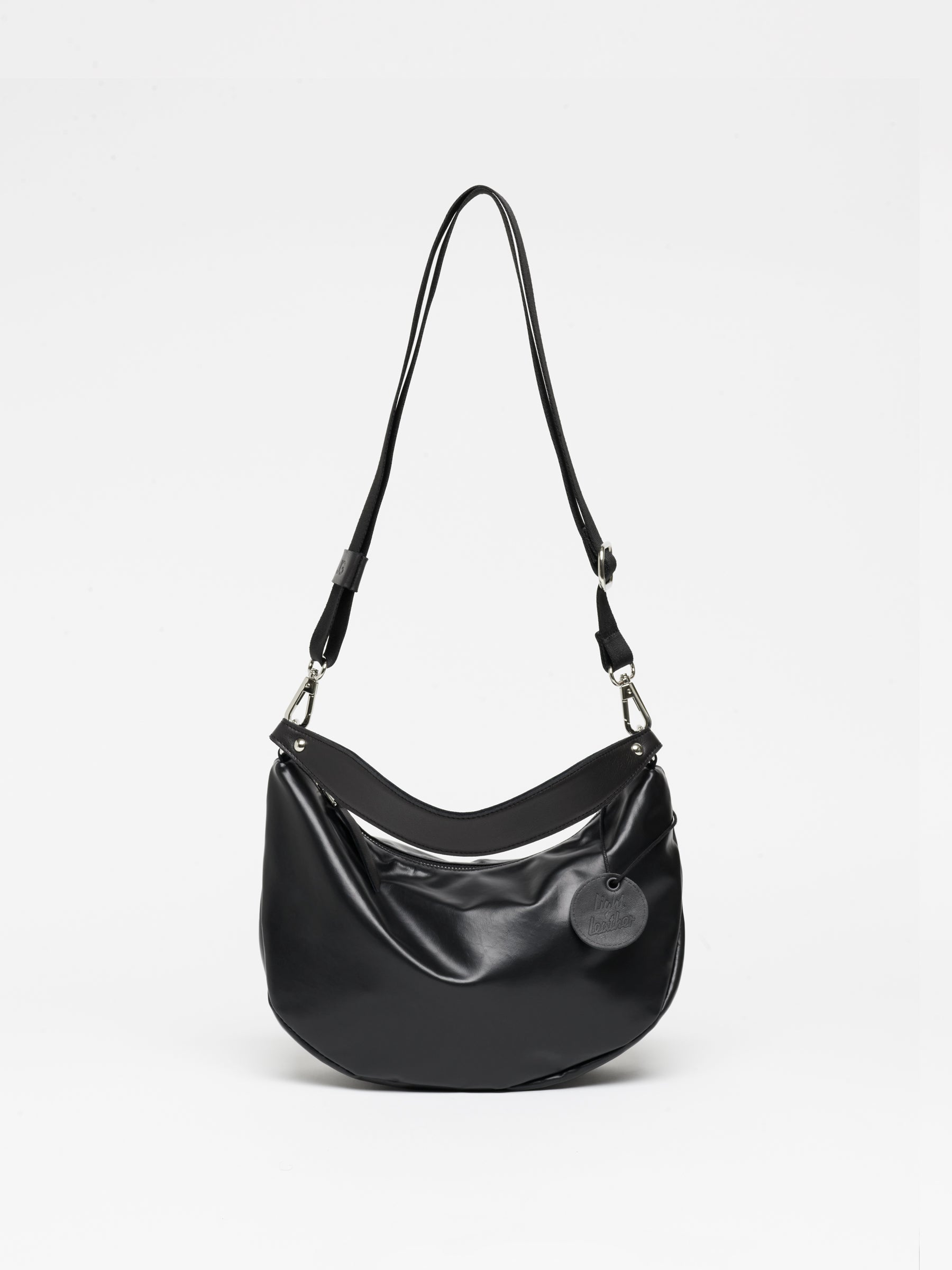 PETIT CHARLIE LIGHT LEATHER HALF-MOON BAG