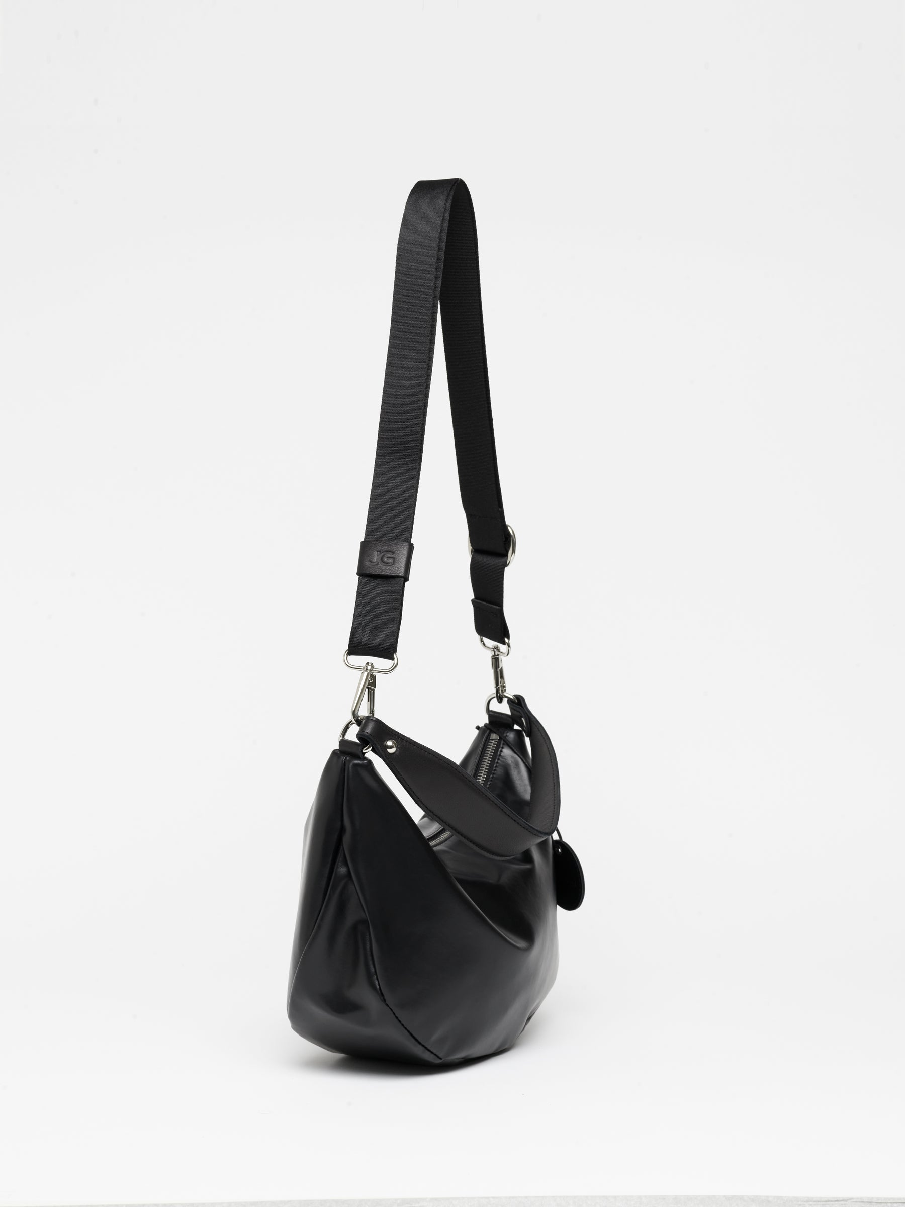 PETIT CHARLIE LIGHT LEATHER HALF-MOON BAG