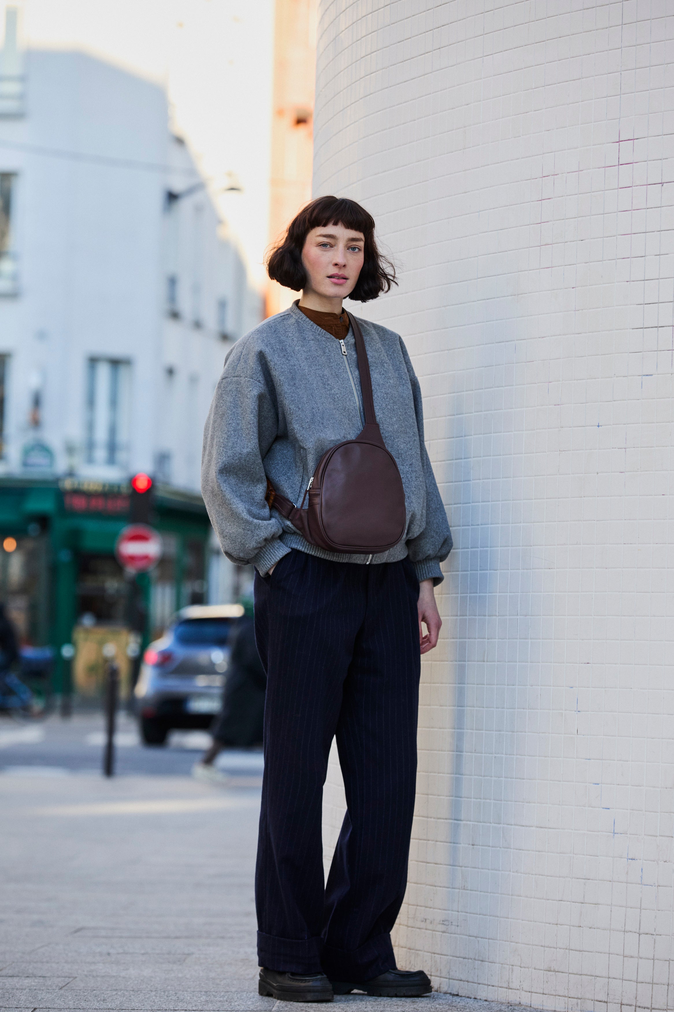 SAC ASYMÉTRIQUE KANGOUROU CUIR