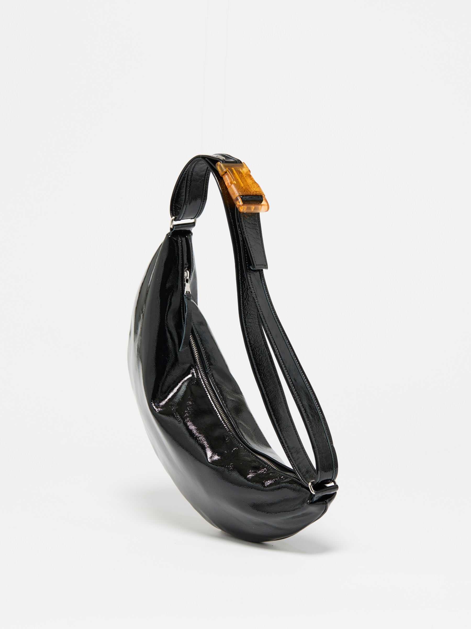 SAC DEMI-LUNE PETIT LUNA CUIR VERNIS