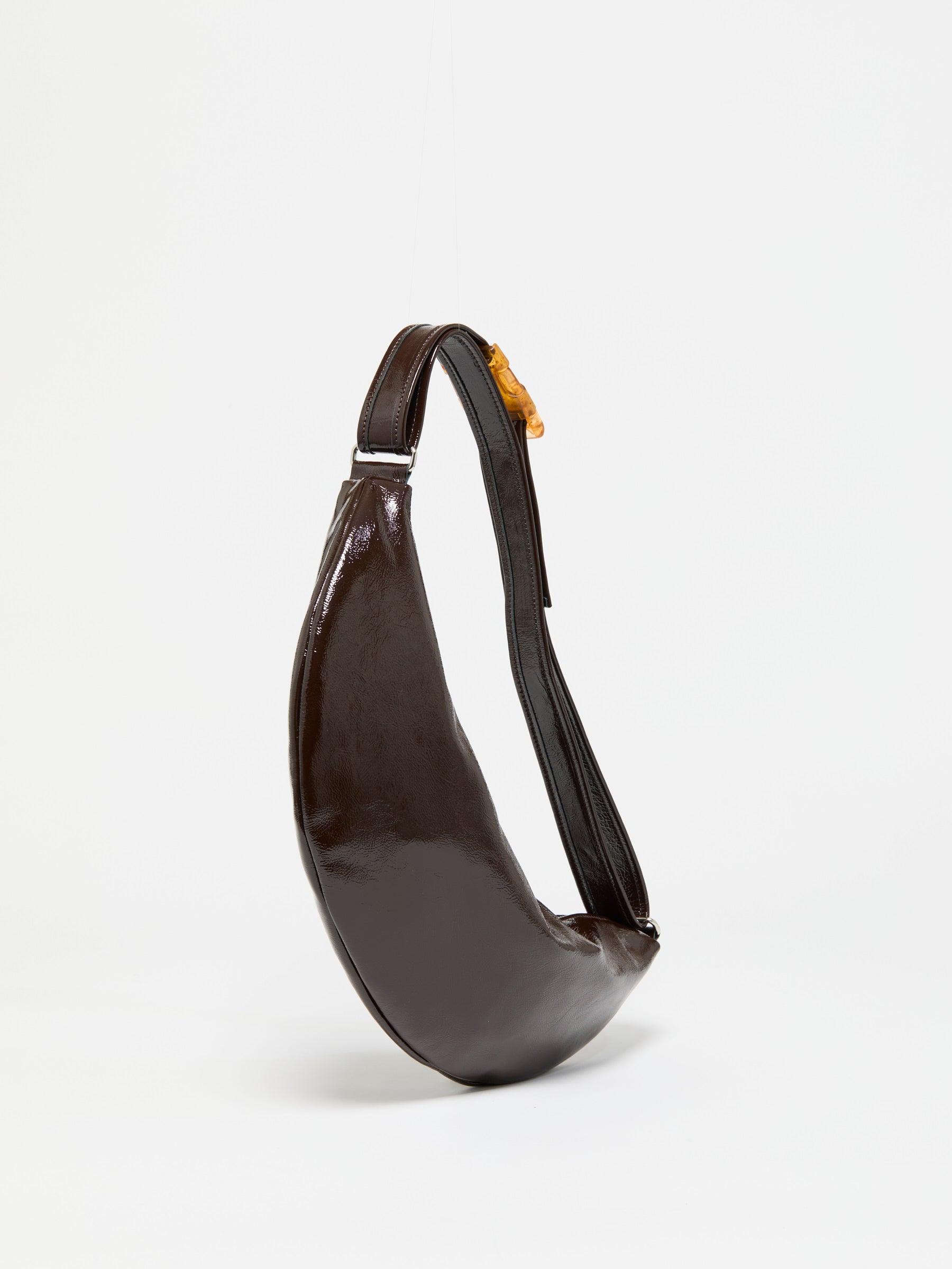 SAC DEMI-LUNE PETIT LUNA CUIR VERNIS