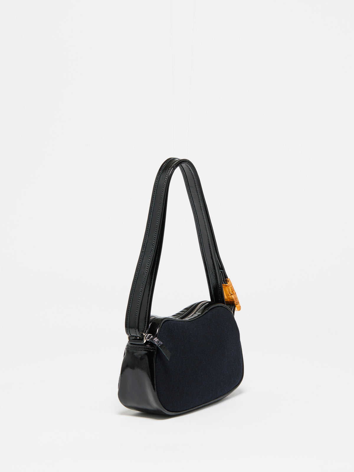 SAC BOWLING PETIT LEBOWL CUIR VERNIS & LAINE
