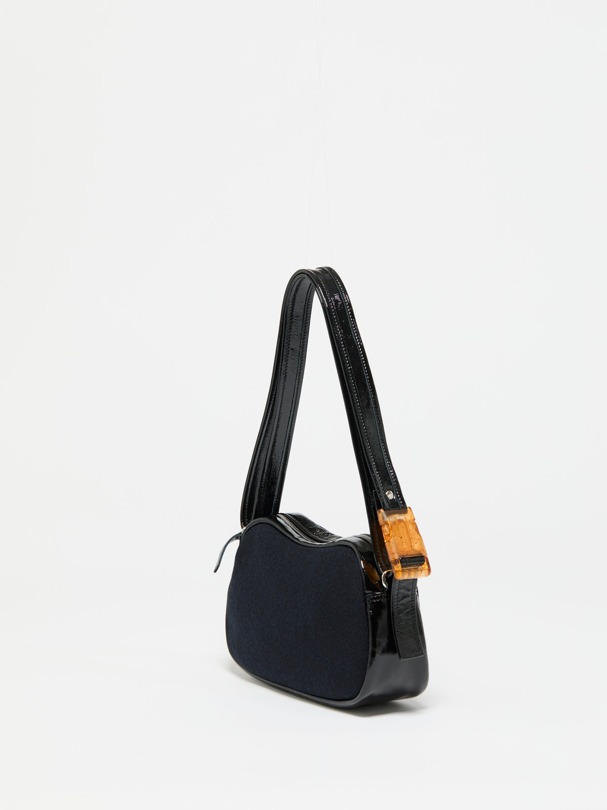 SAC BOWLING PETIT LEBOWL CUIR VERNIS & LAINE