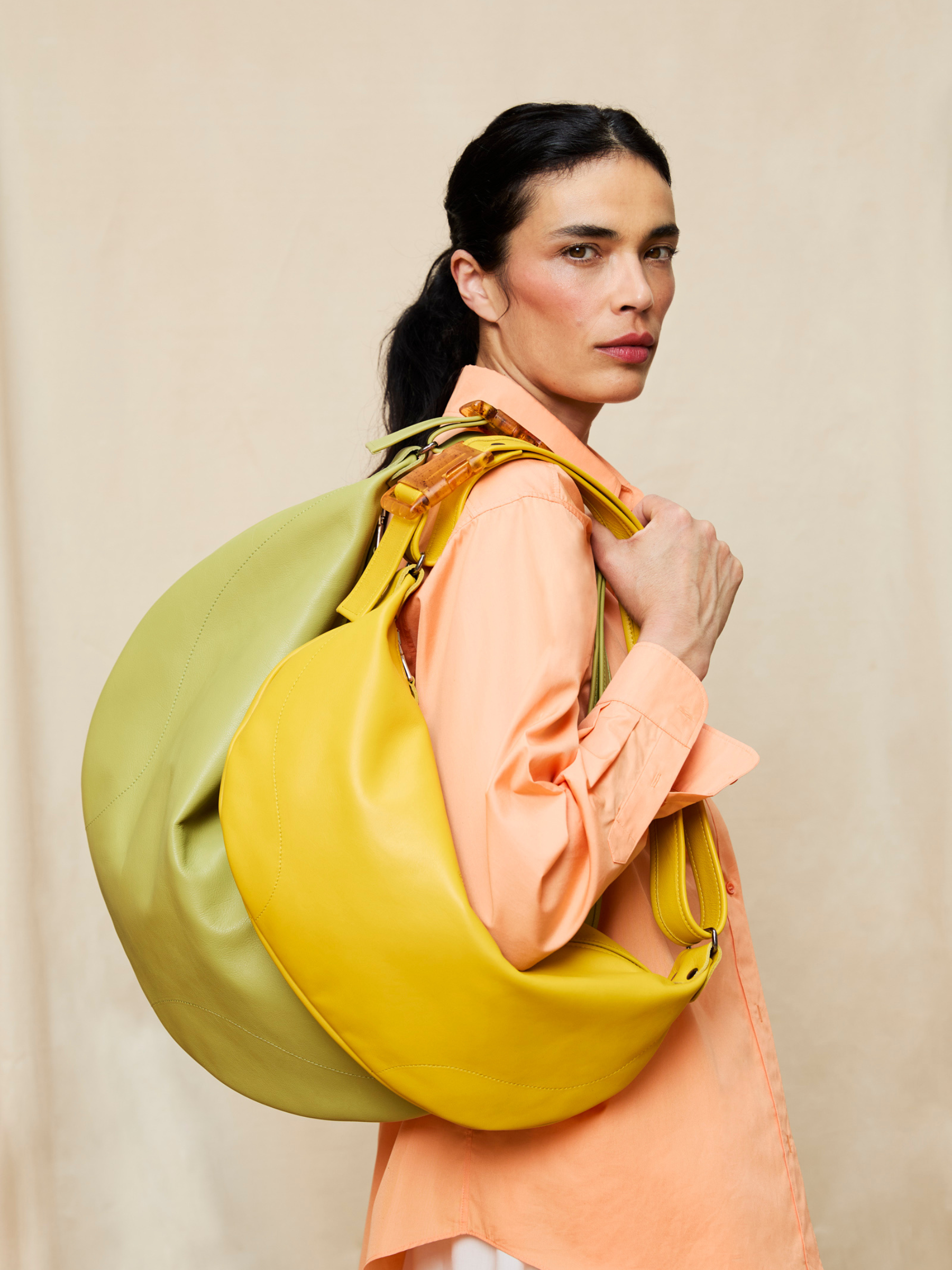 LUNA LEATHER HALF-MOON BAG