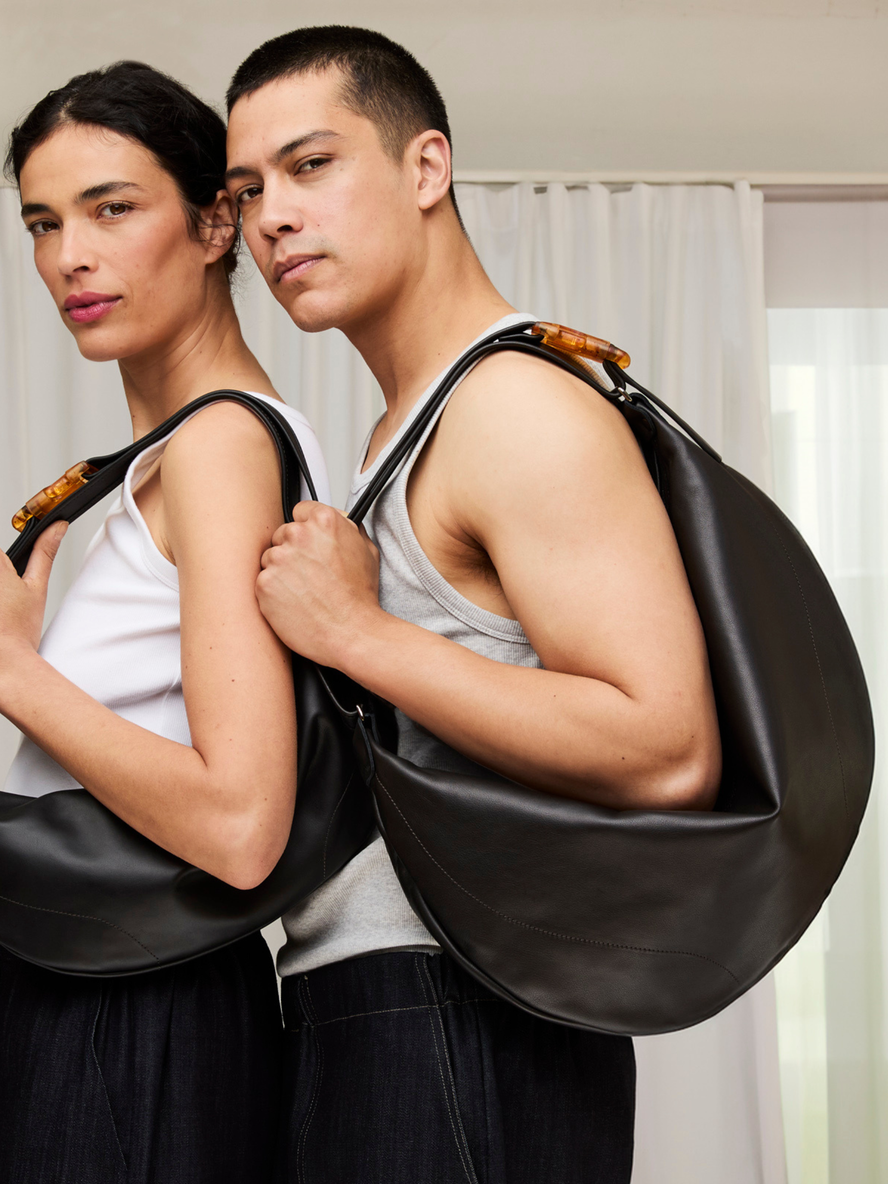 LUNA LEATHER HALF-MOON BAG