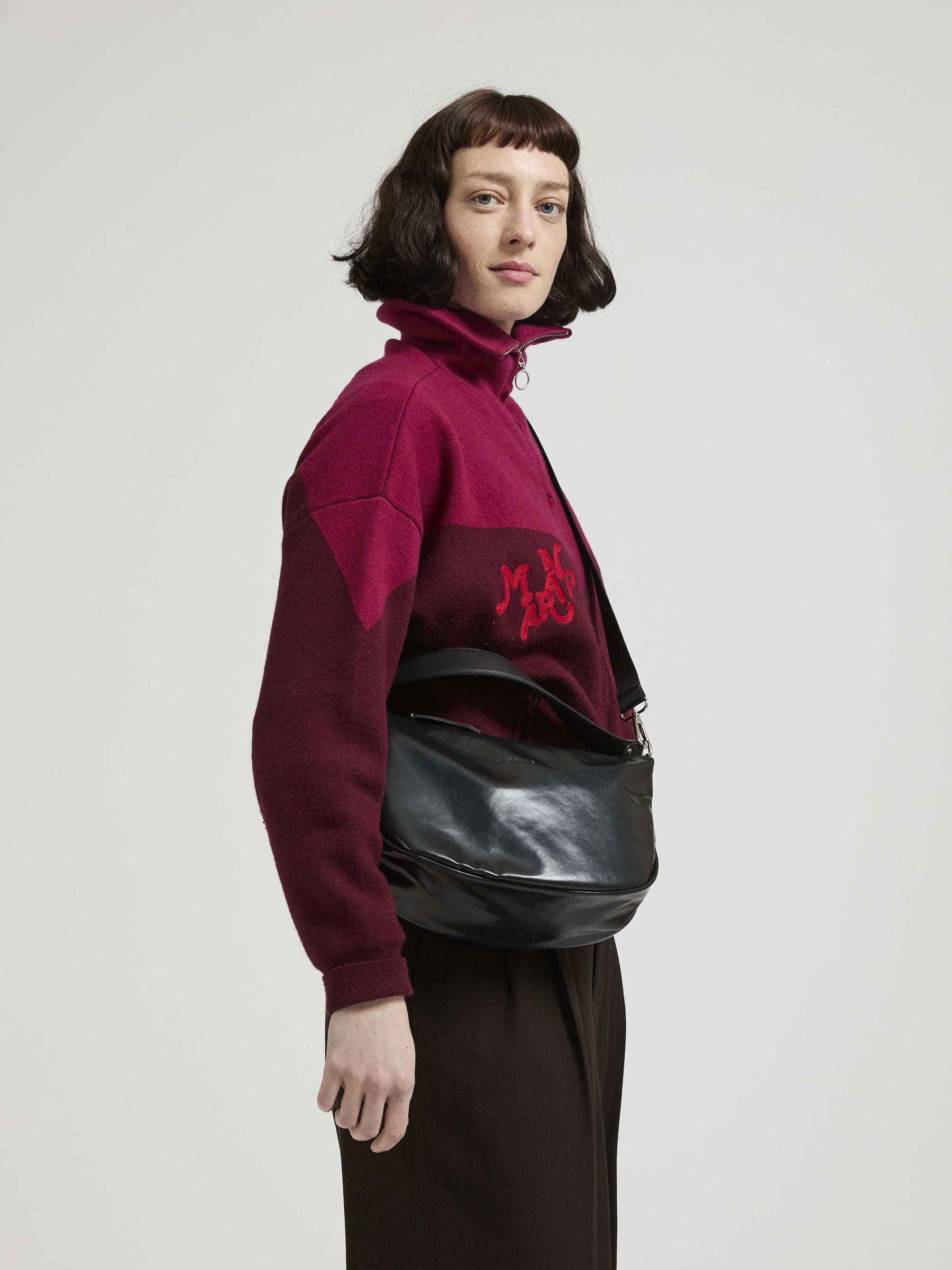 SAC DEMI-LUNE PETIT CHARLIE LIGHT LEATHER