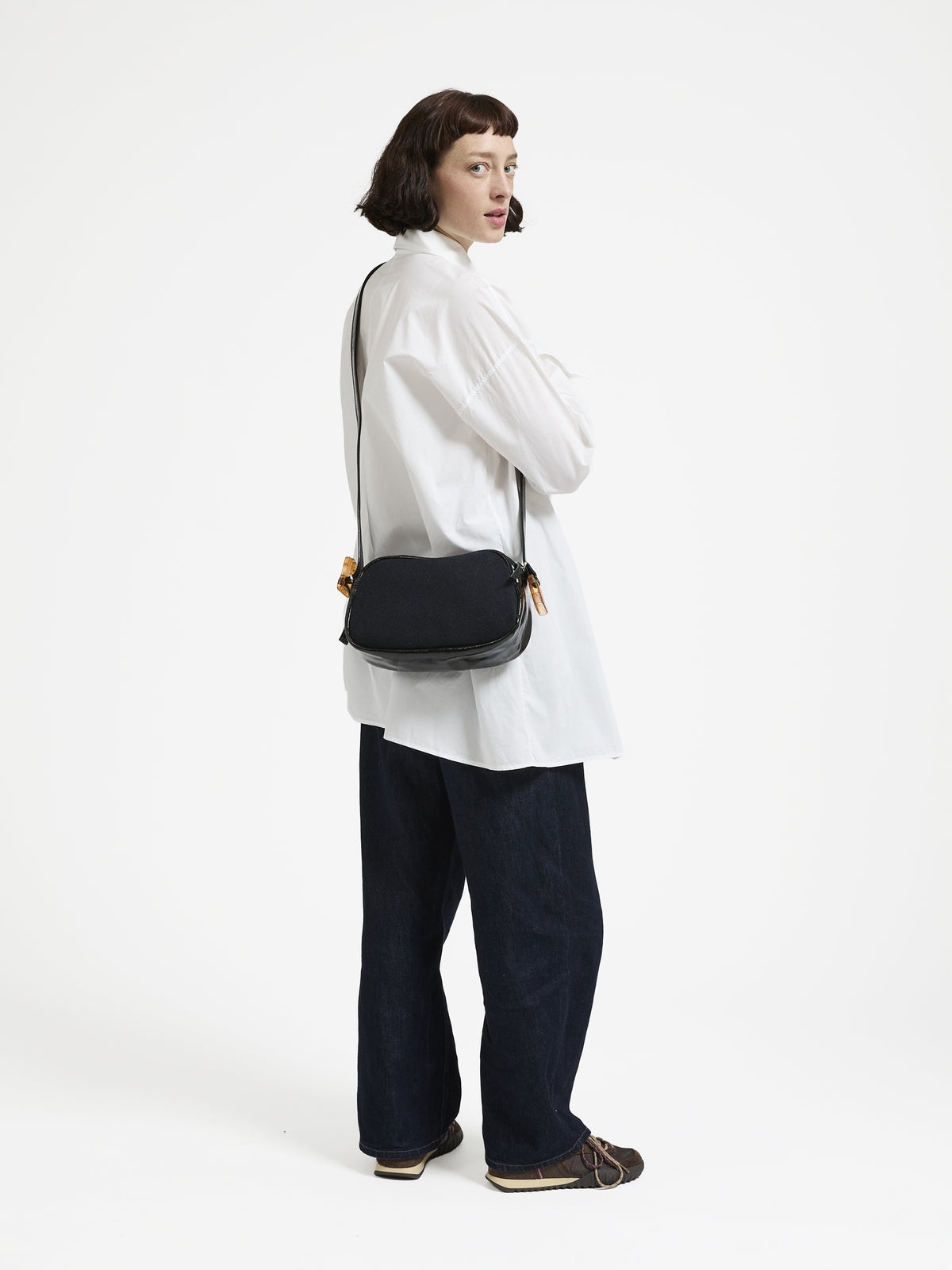 SAC BOWLING PETIT LEBOWL CUIR VERNIS & LAINE