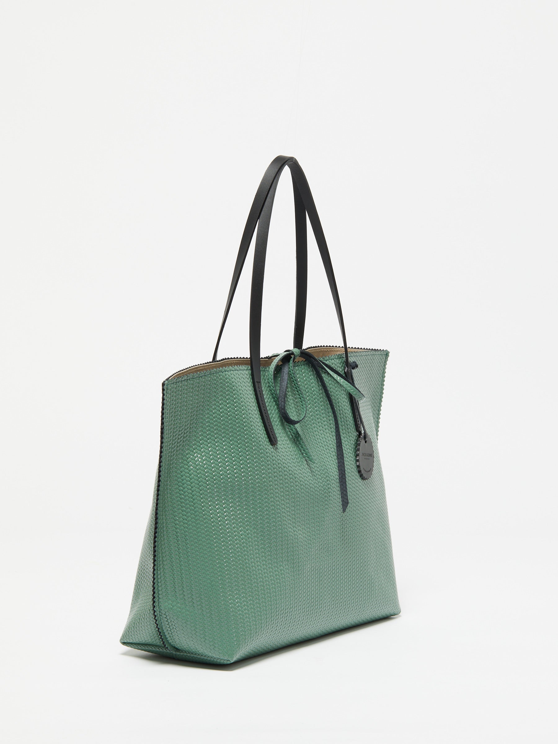 WOVEN LEATHER TOTE BAG