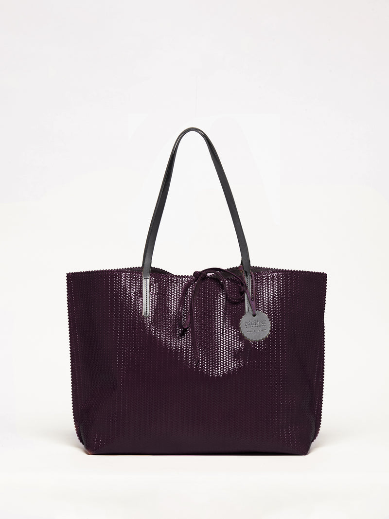 WOVEN LEATHER TOTE BAG