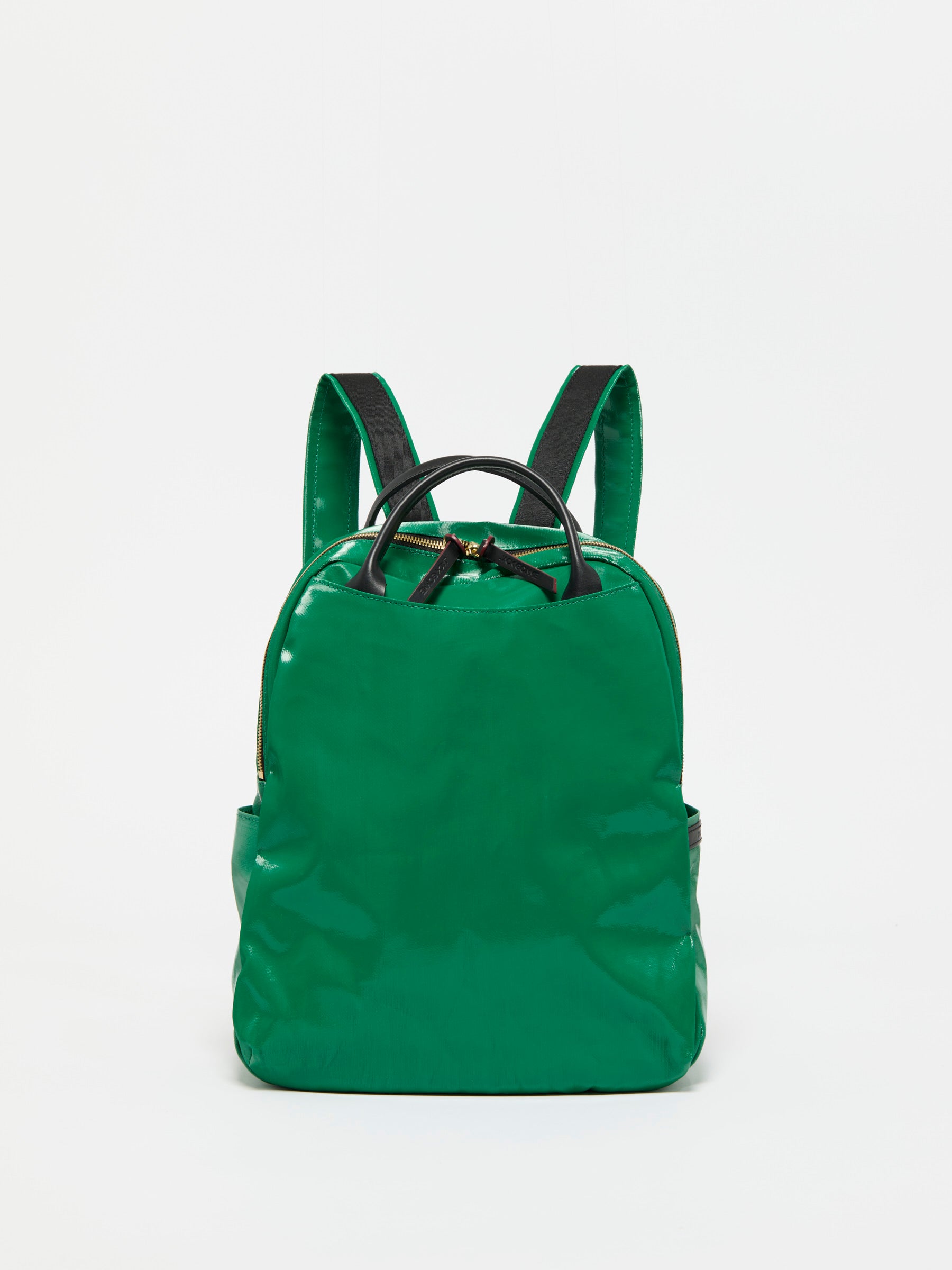 JACK GOMME メタリックグリーン ボストンバッグ LAMI LINEN BACKPACK