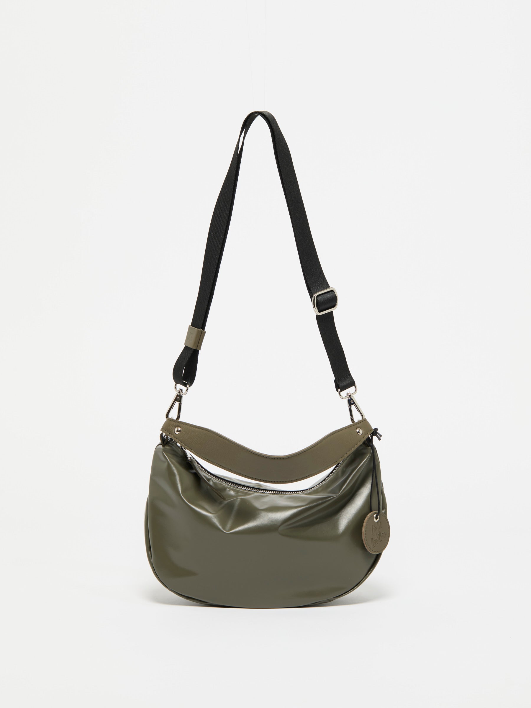 PETIT CHARLIE LIGHT LEATHER HALF-MOON BAG