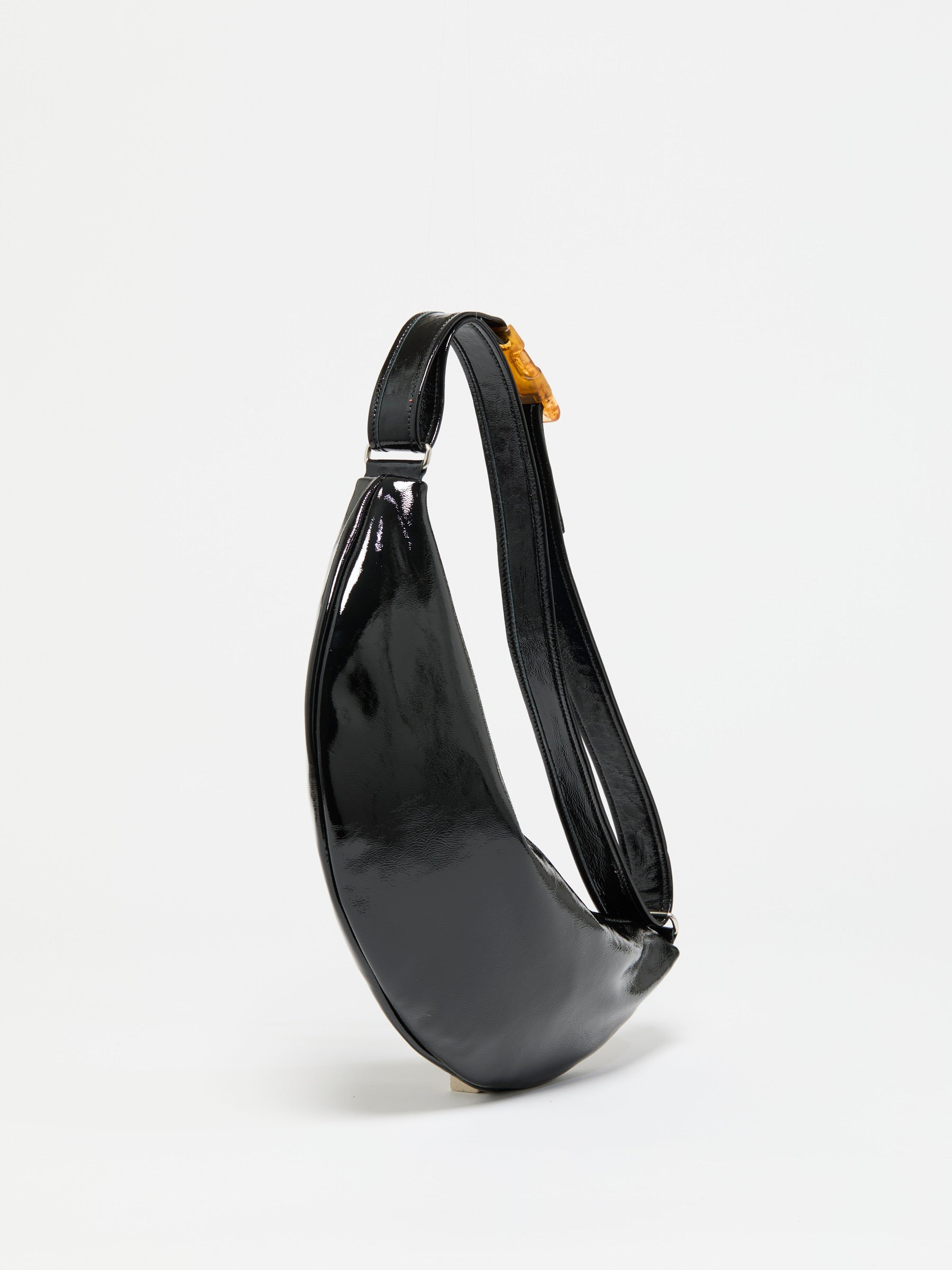 SAC DEMI-LUNE PETIT LUNA CUIR VERNIS