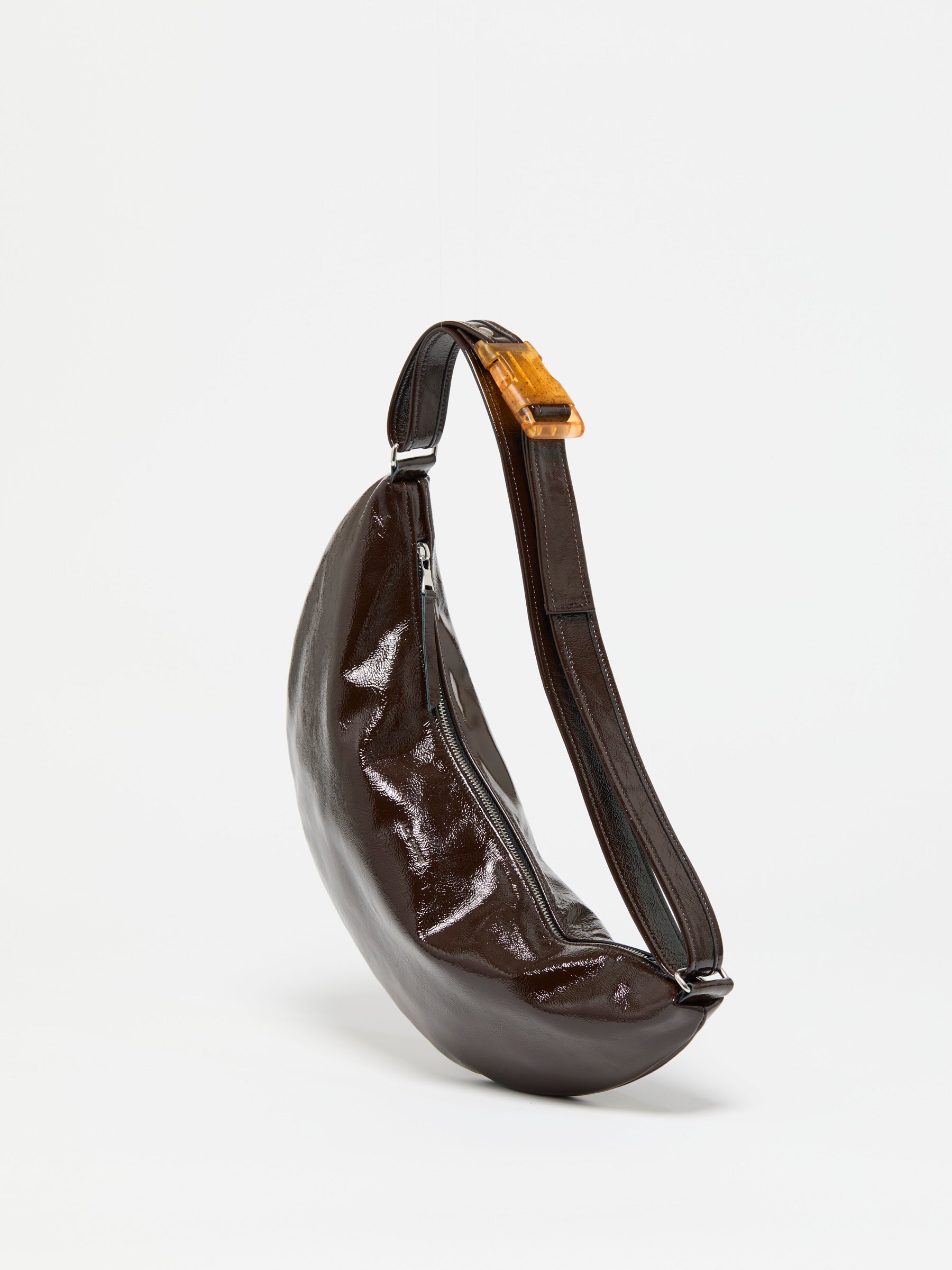 SAC DEMI-LUNE PETIT LUNA CUIR VERNIS