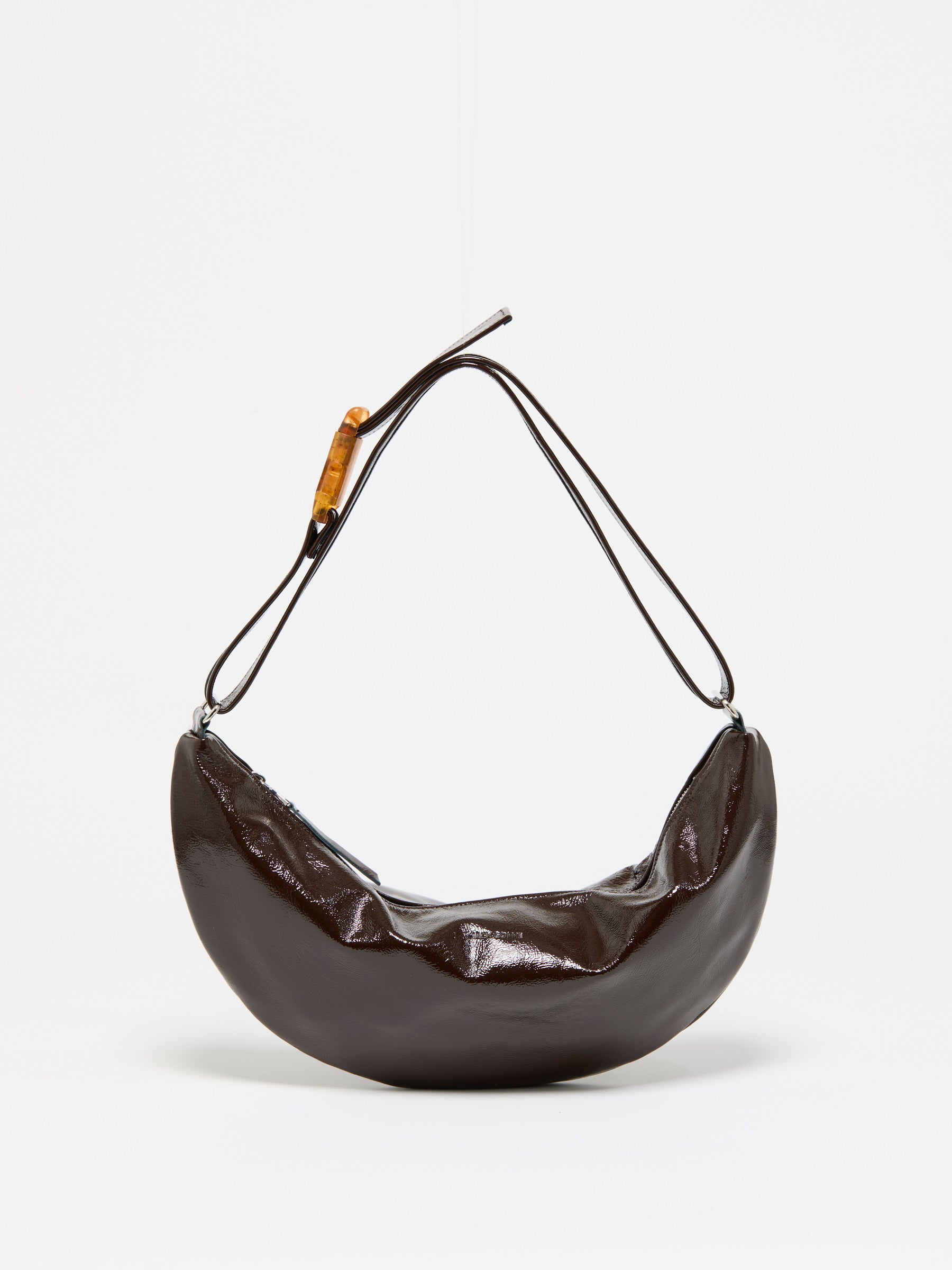 SAC DEMI-LUNE PETIT LUNA CUIR VERNIS