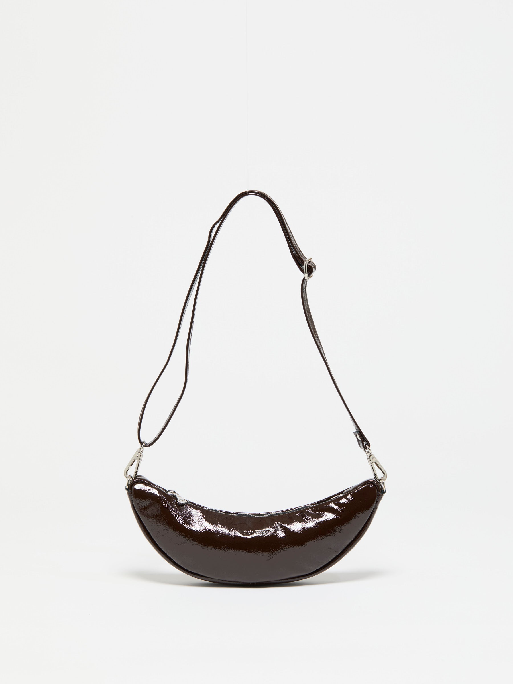 SAC DEMI-LUNE MINI LUNA CUIR VERNIS