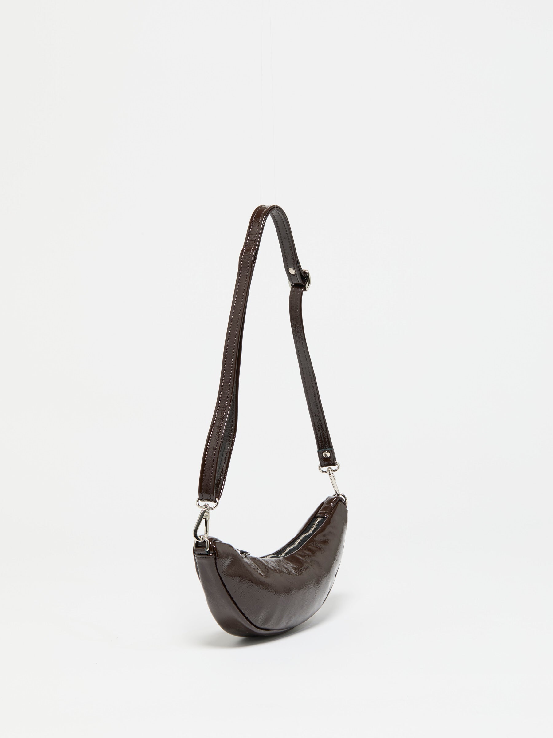 SAC DEMI-LUNE MINI LUNA CUIR VERNIS