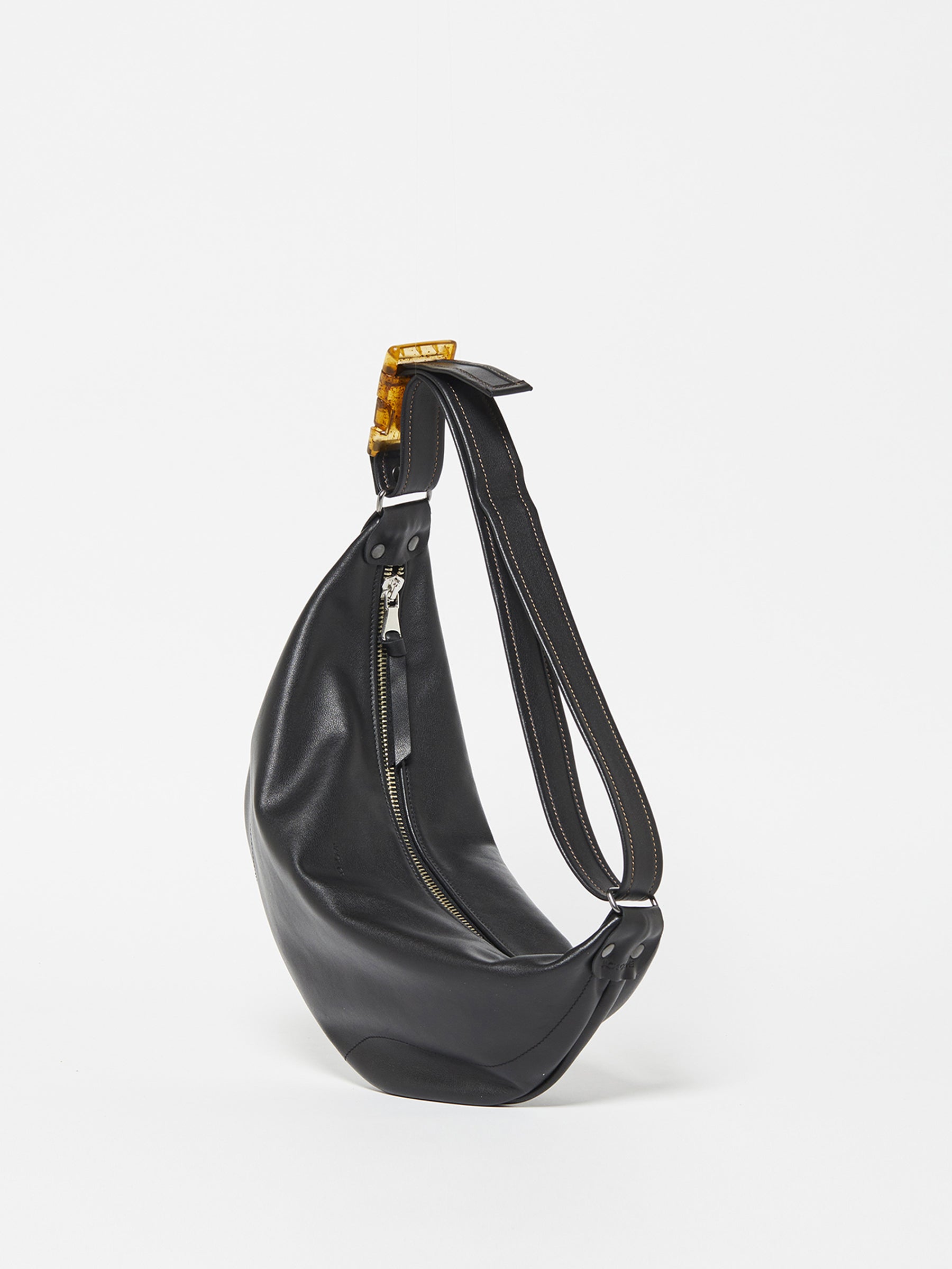 PETIT LUNA LEATHER HALF-MOON BAG