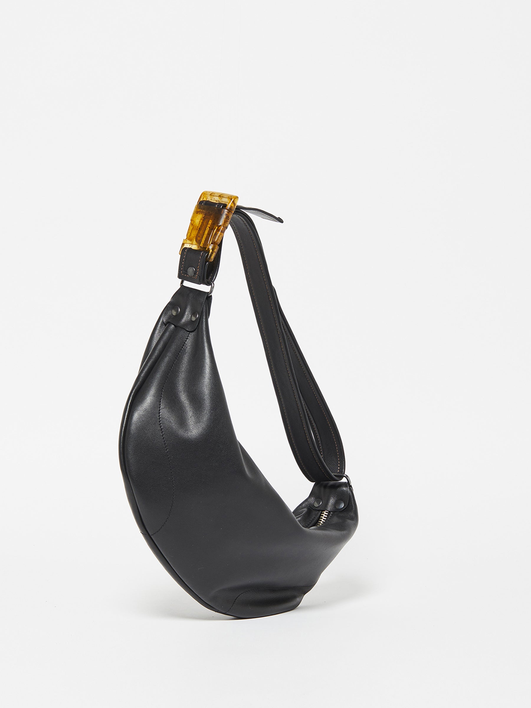 PETIT LUNA LEATHER HALF-MOON BAG