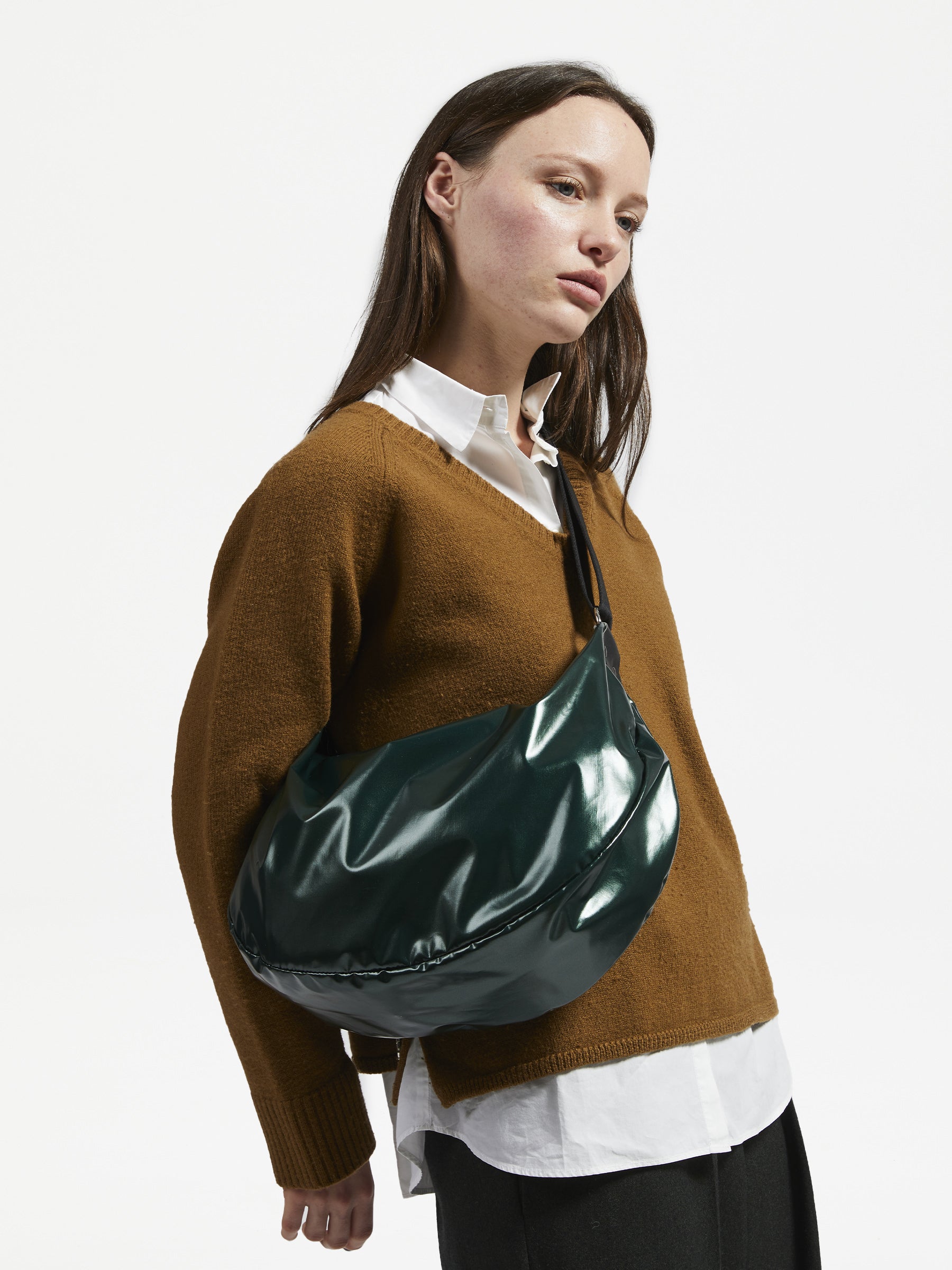 CHARLIE LIGHT TRICOLORE HALF-MOON BAG