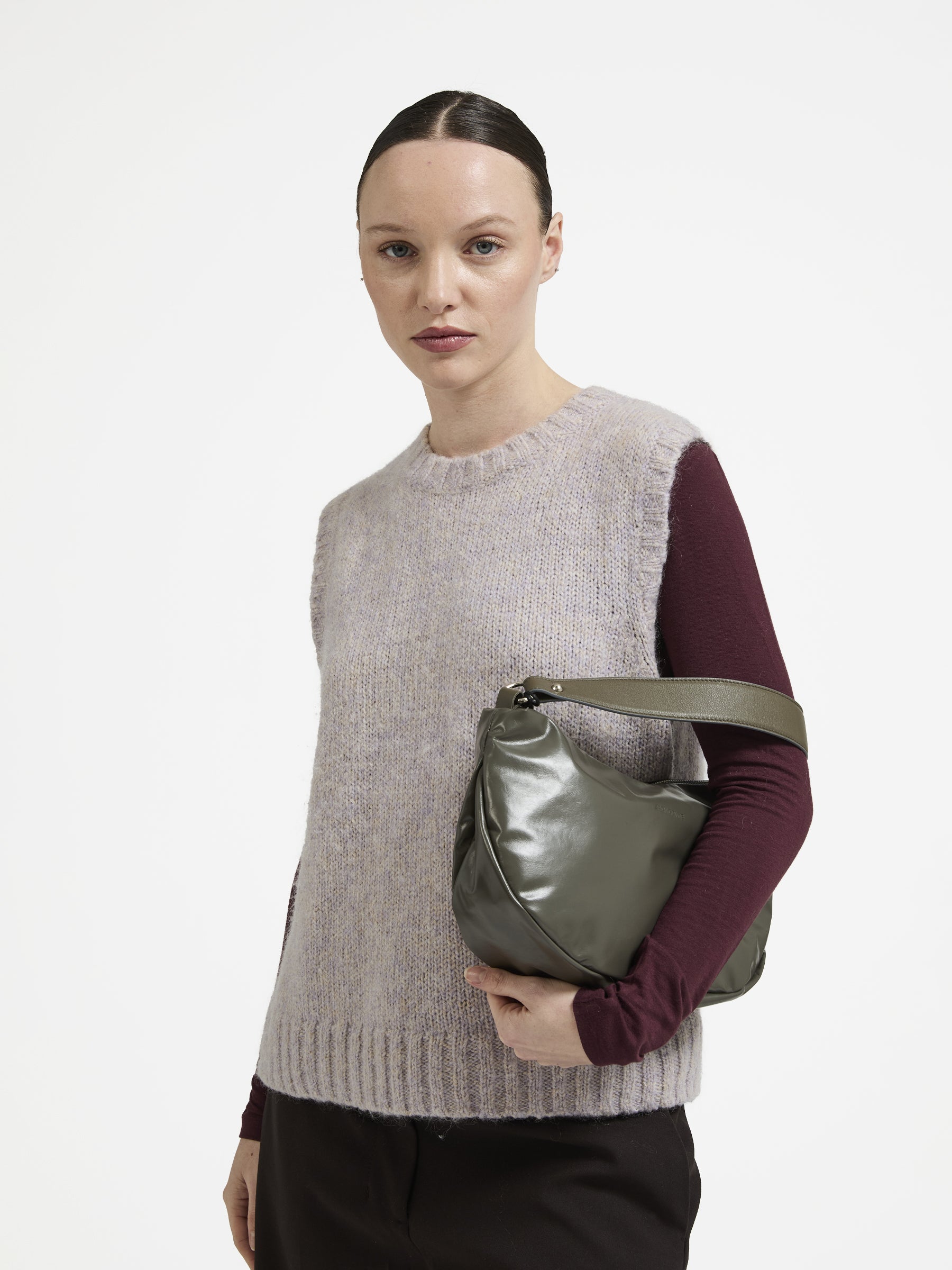 SAC DEMI-LUNE PETIT CHARLIE LIGHT LEATHER