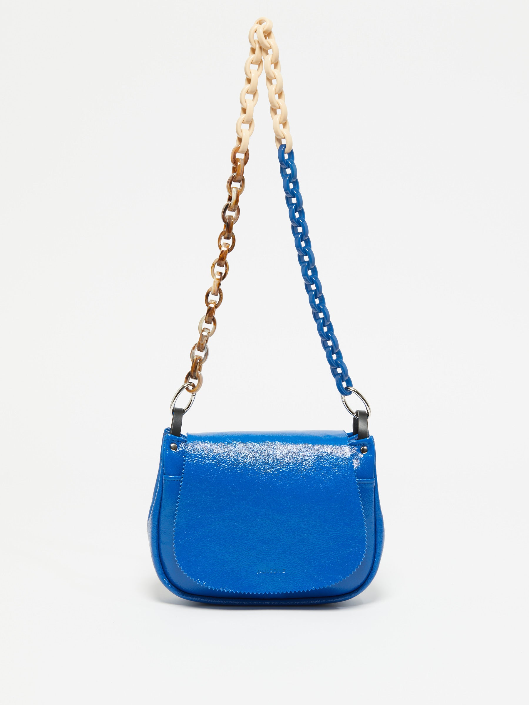 NICO PATENT LEATHER SHOULDER BAG CHAIN